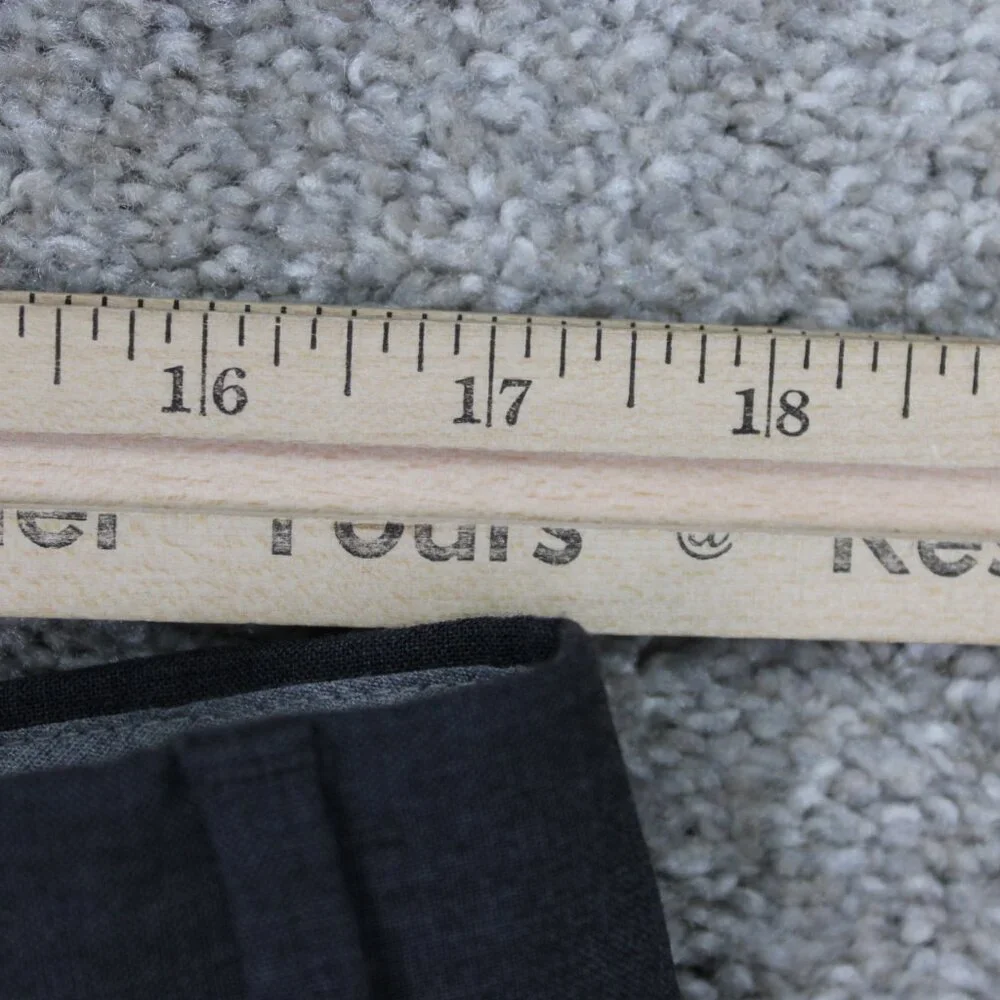 Banana Republic Dress Pants Men 35x32 Gray Wool Stretch Flat Front Acetate Lined